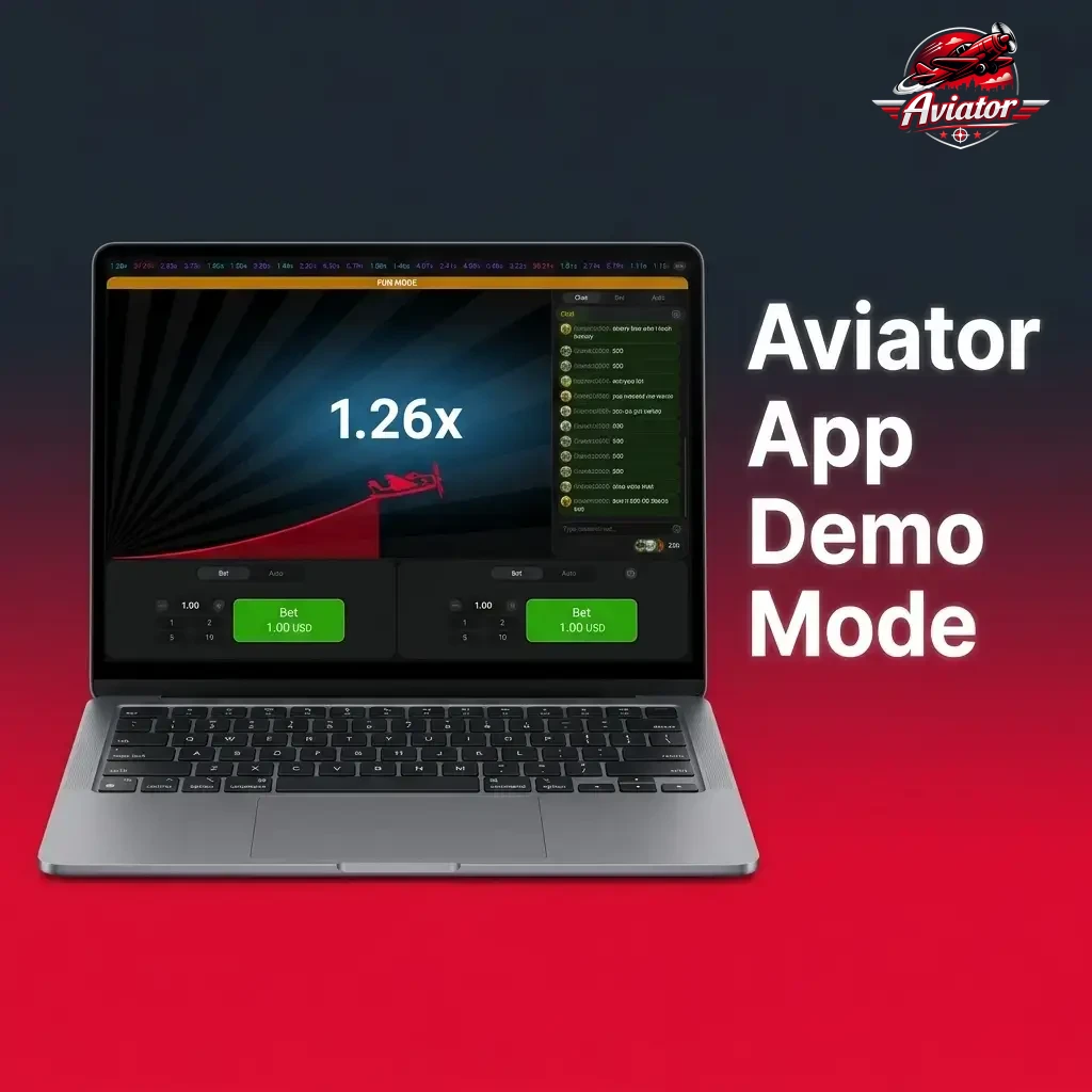 Aviator App demo mode interface showing free play with virtual currency and rising multiplier mechanic