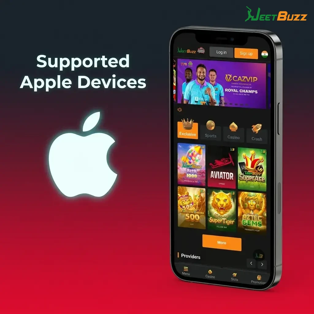 Supported Apple devices for Jeetbuzz Aviator app on iOS 12, including iPhone SE to iPhone 15 Pro and iPad models