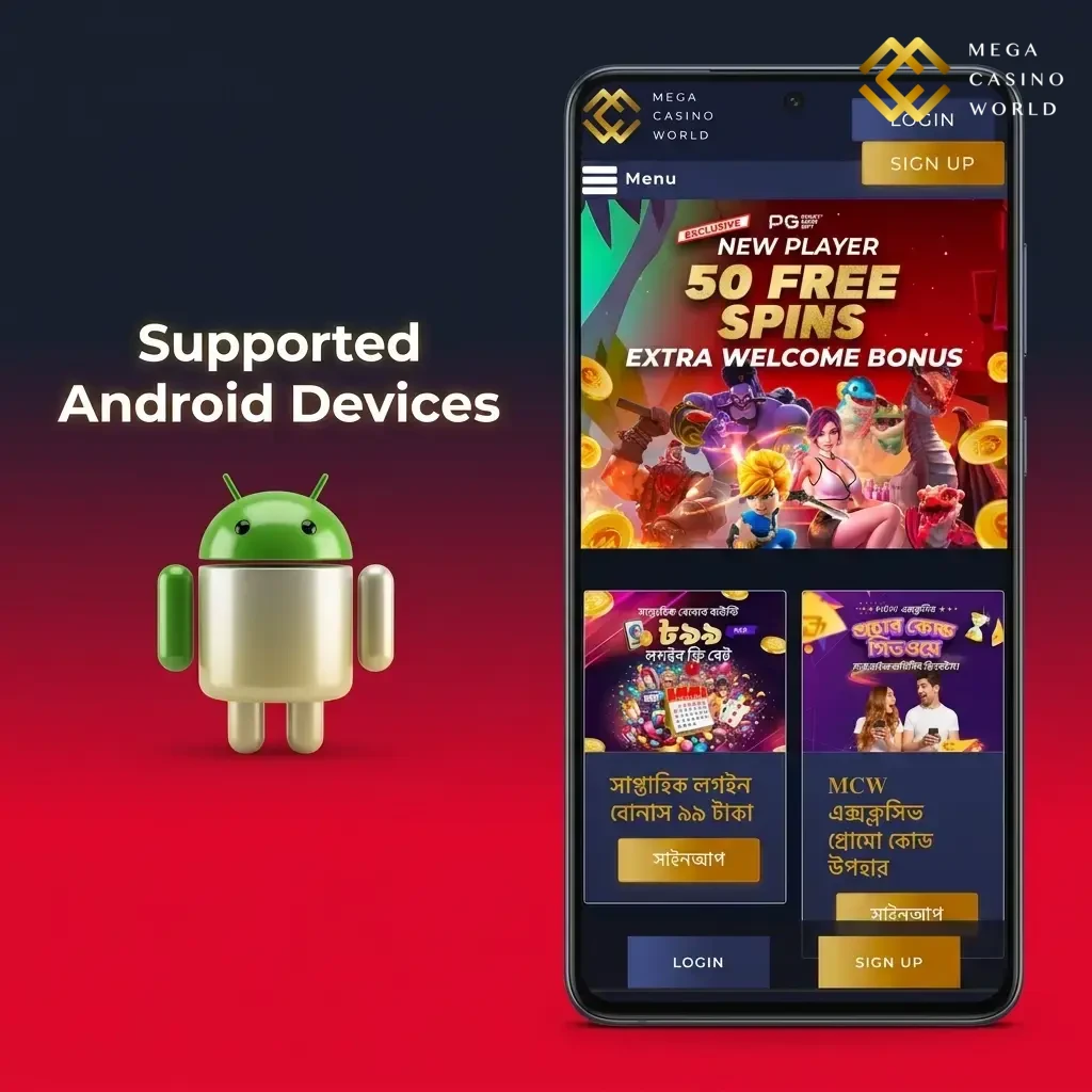 Supported Android devices for MCW Aviator app across budget, mid-range, and flagship segments including Samsung and Redmi