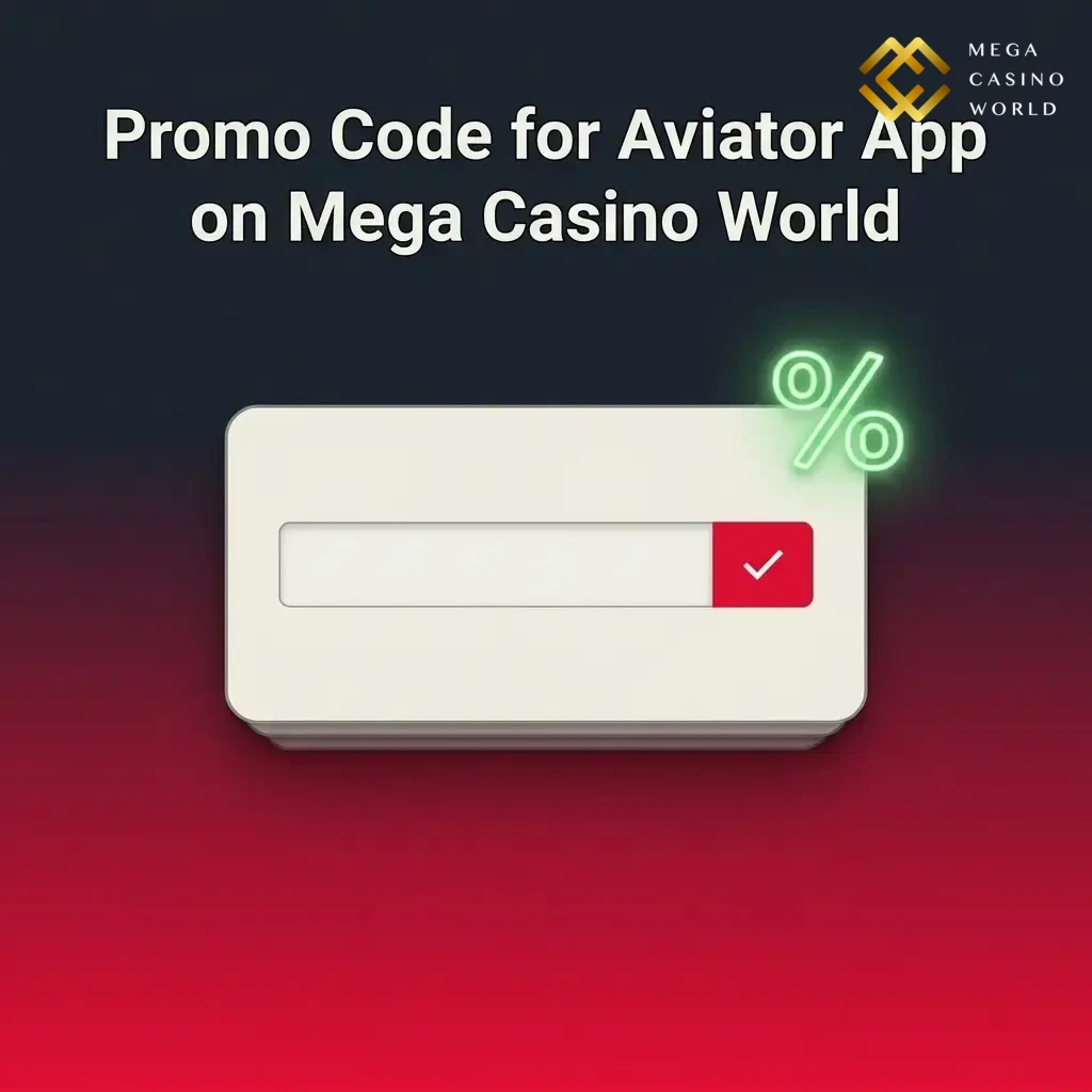 Aviator app promo code field on Mega Casino World registration form for first deposit bonus