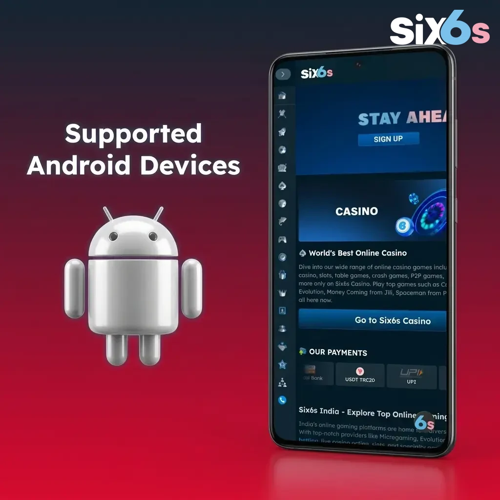 Six6s Aviator App supported Android devices across budget, mid-range, and flagship tiers including Samsung, OnePlus, and Google Pixel