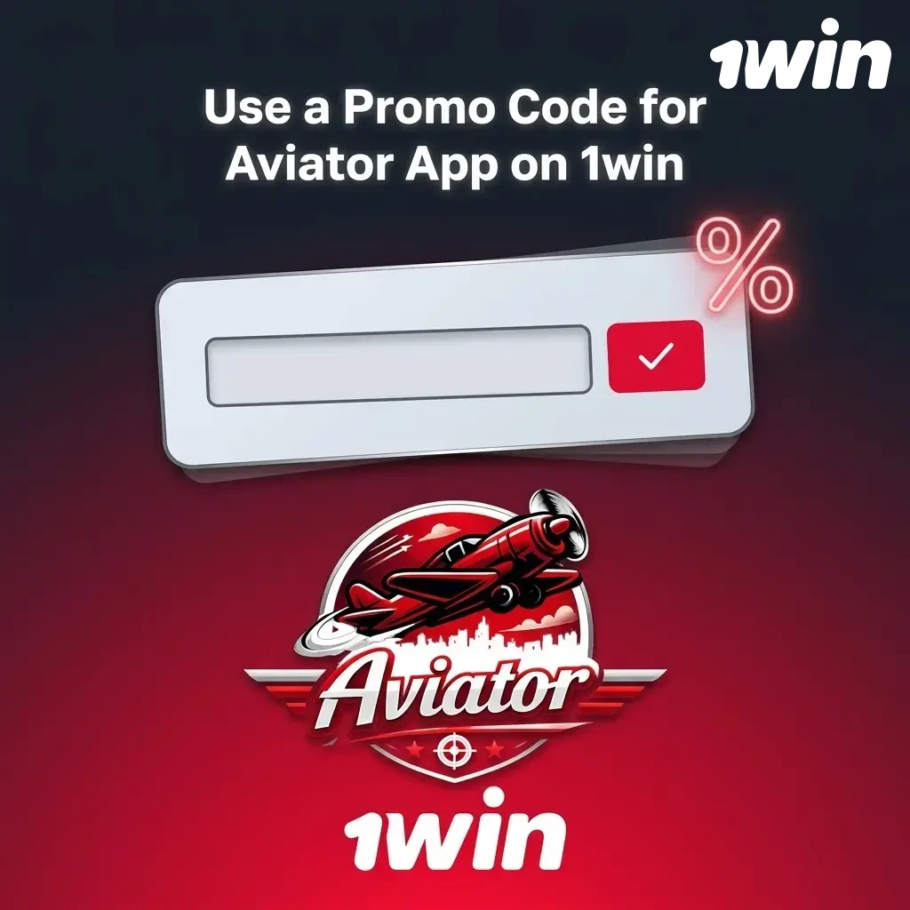 1win Aviator app registration form showing promo code field with 1WBONUS entered for welcome bonus