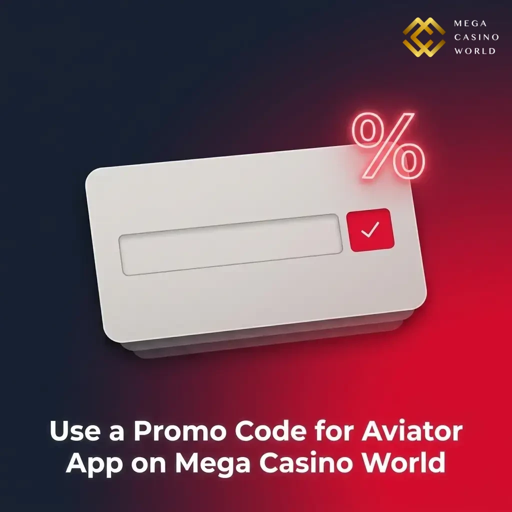 Aviator App promo code MCW50 entry field on Mega Casino World registration page for bonus rewards